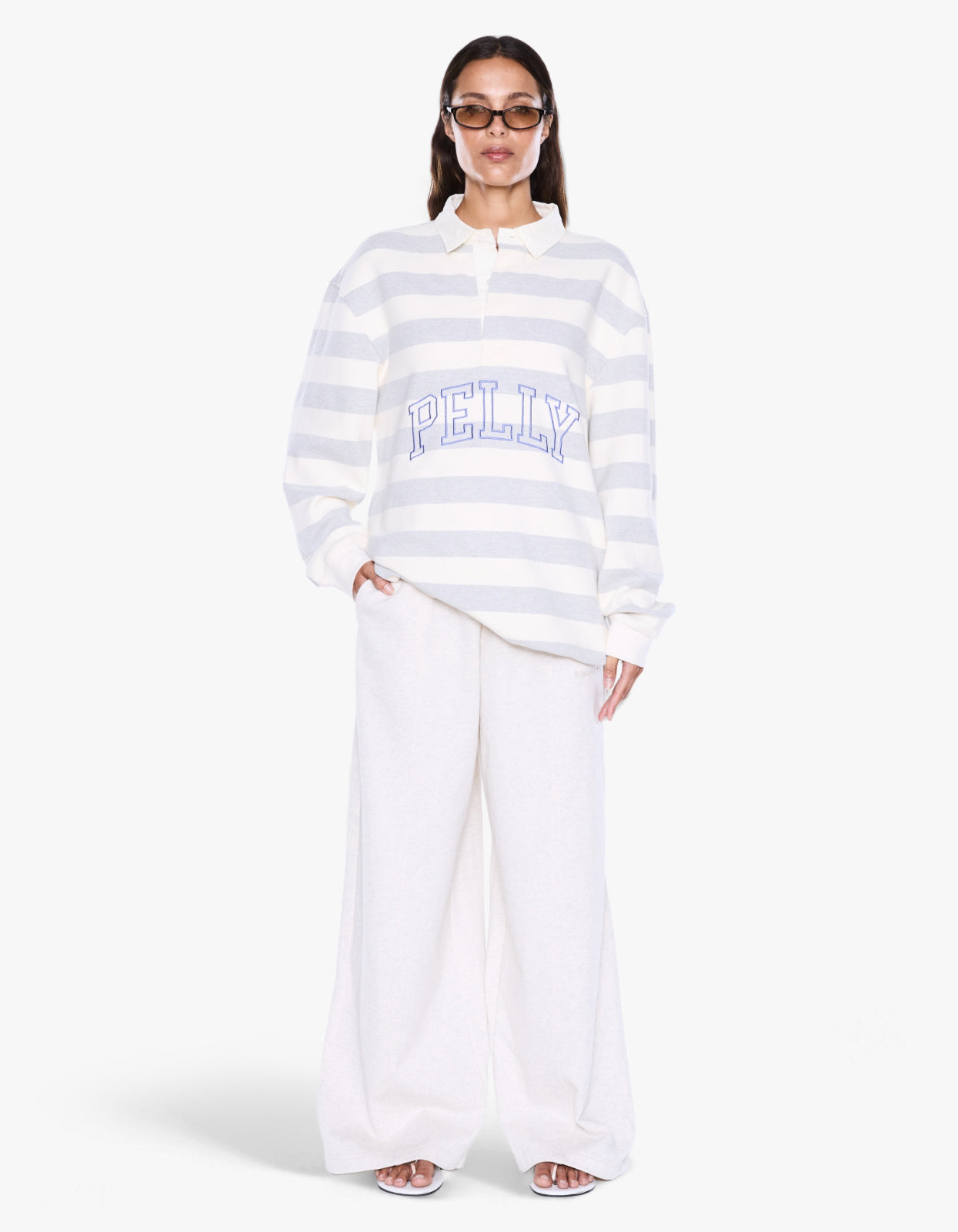 Mel Panelled Polo - Vintage White