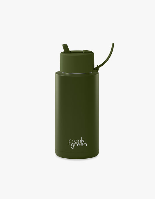 34Oz Flipstraw Reusable Bottle - Khaki