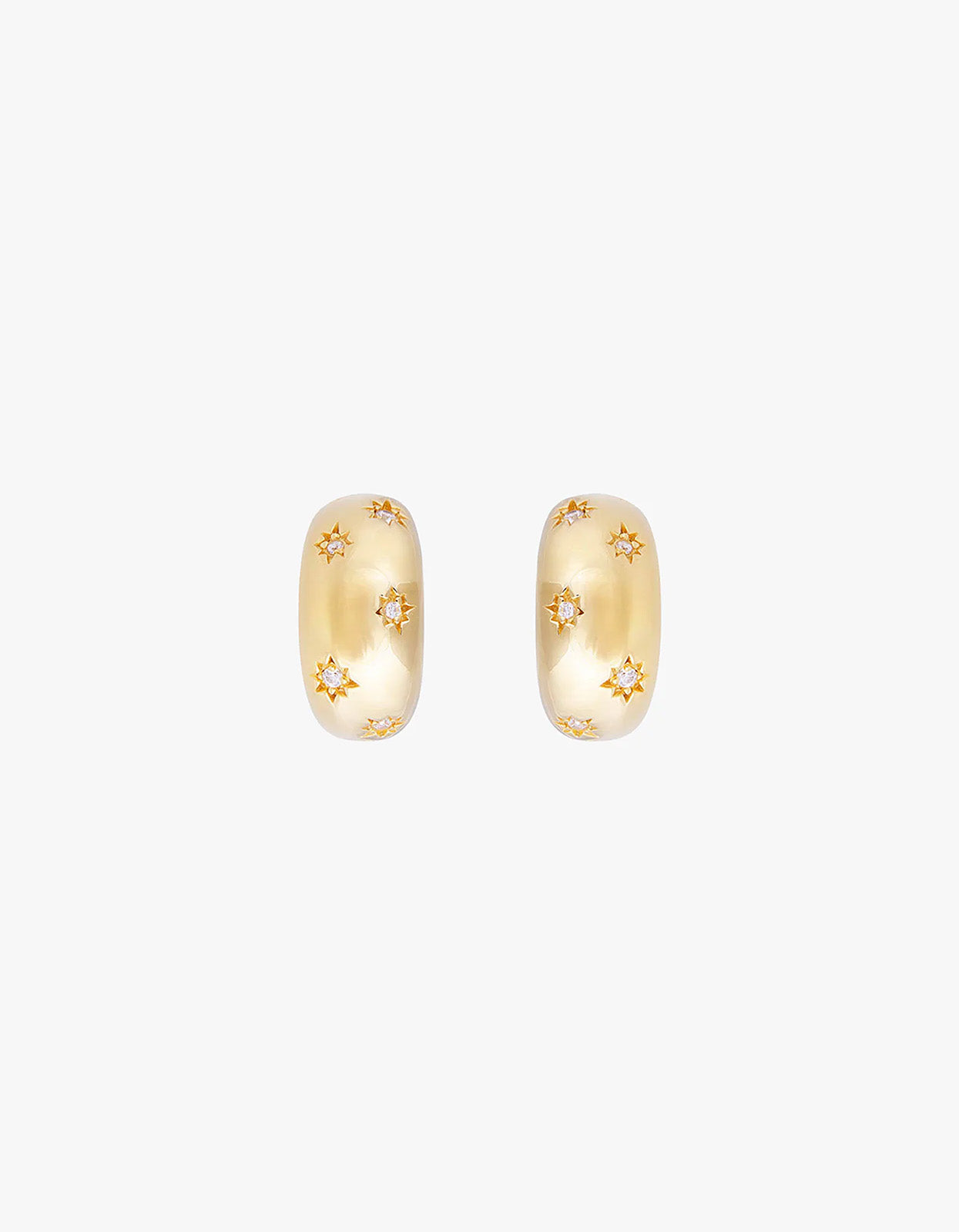 Starburst Flared Hoops - Gold