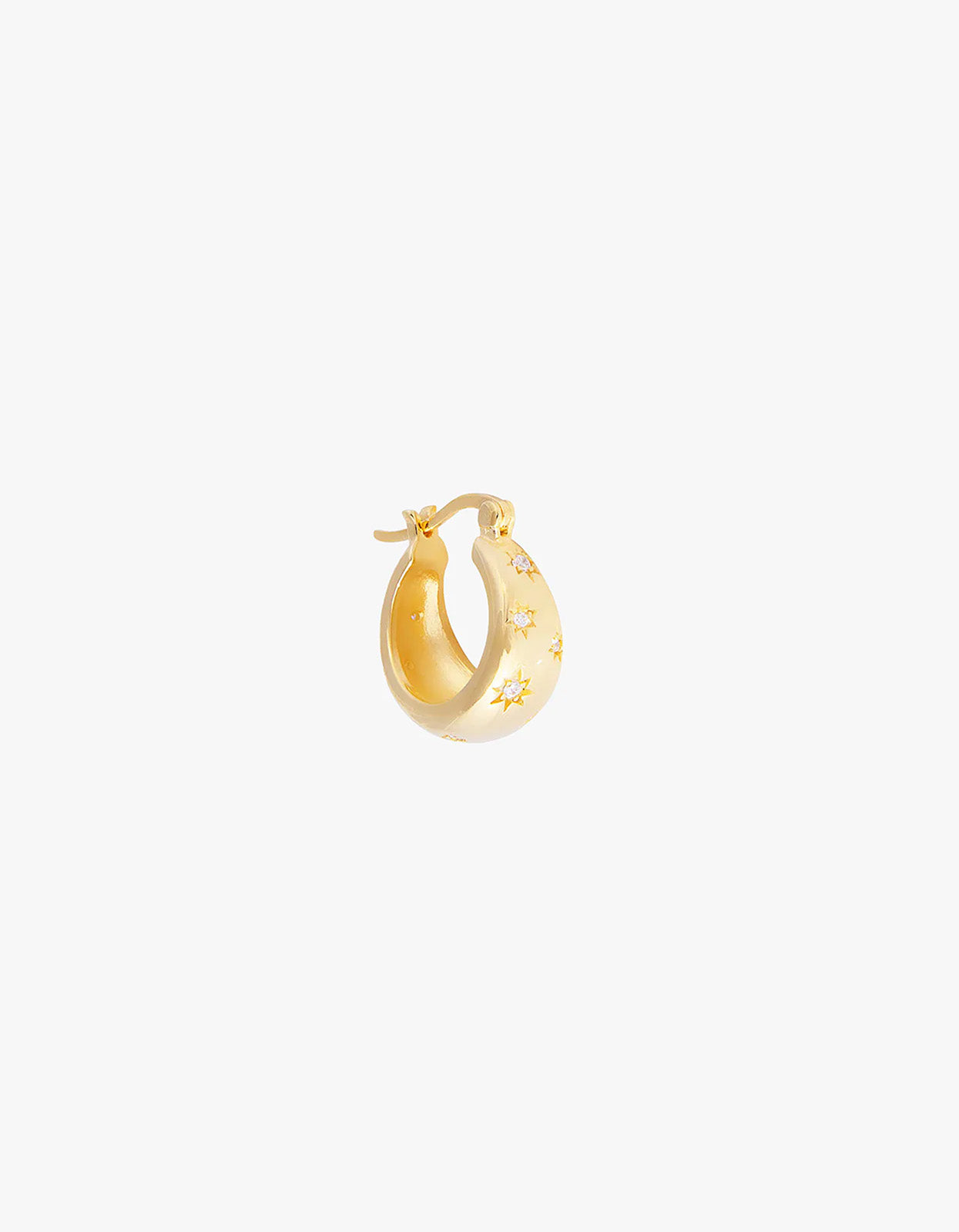 Starburst Flared Hoops - Gold