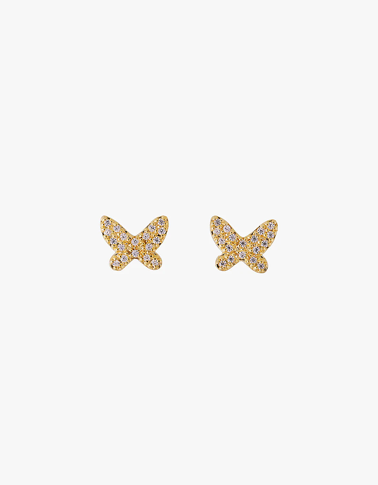 Butterfly Pave Studs - Gold
