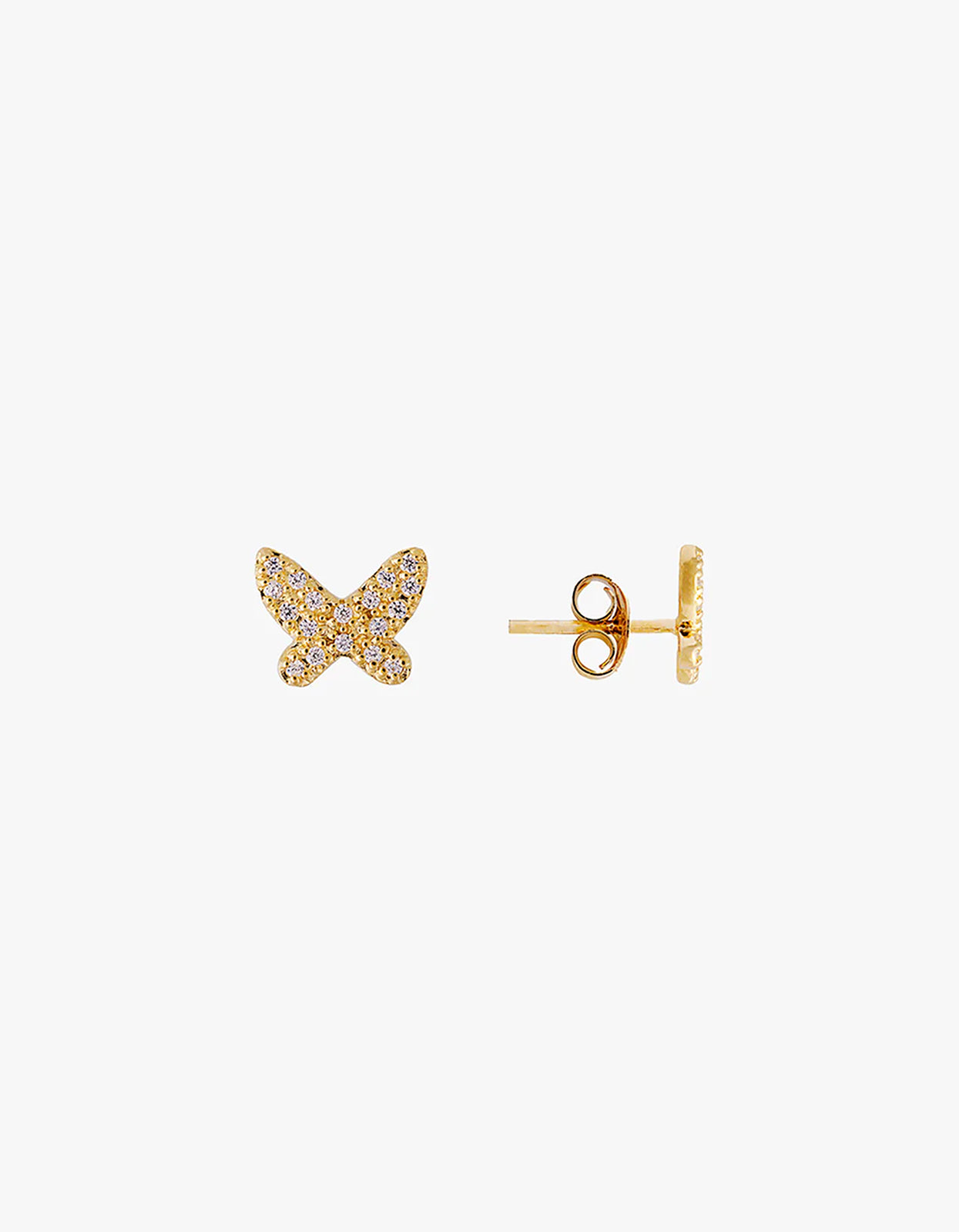 Butterfly Pave Studs - Gold
