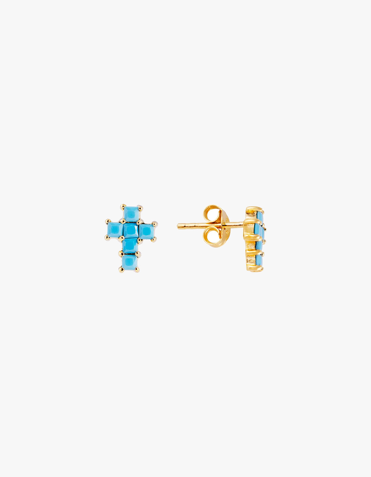 Azzurra Cross Studs - Gold