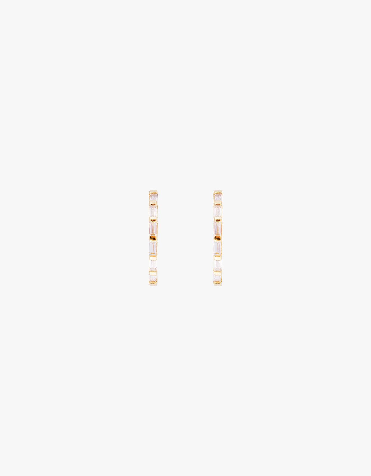 Crystal Baguette Maxi Hoops - Gold
