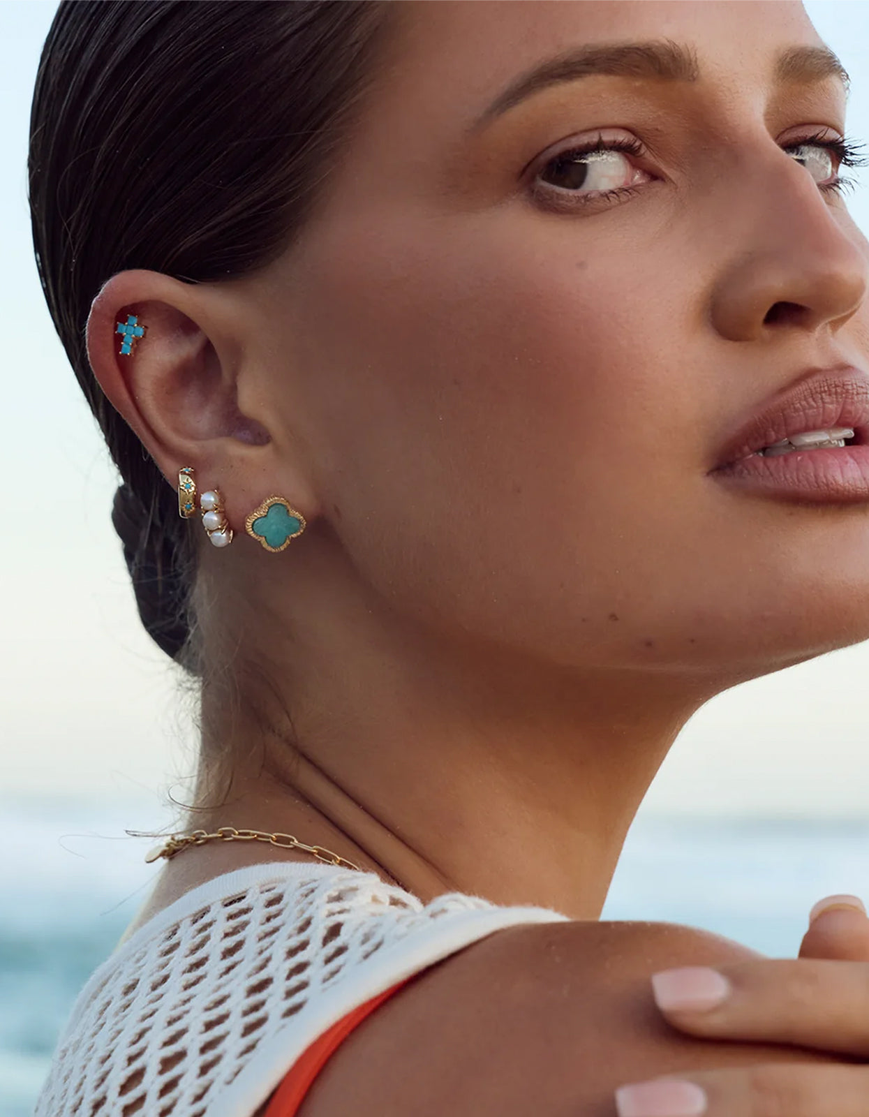 Sorrento Clover Studs - Gold