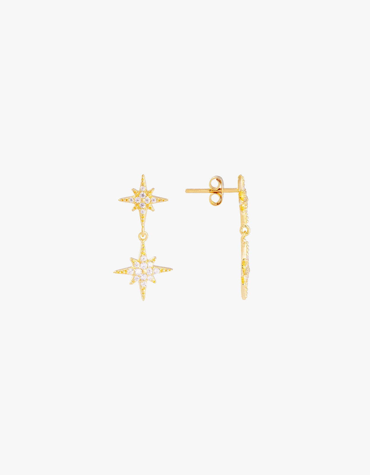 Starburst Drop Earrings - Gold