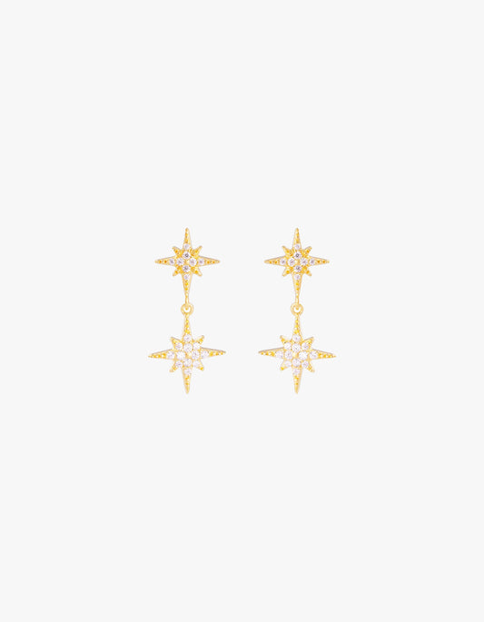 Starburst Drop Earrings - Gold
