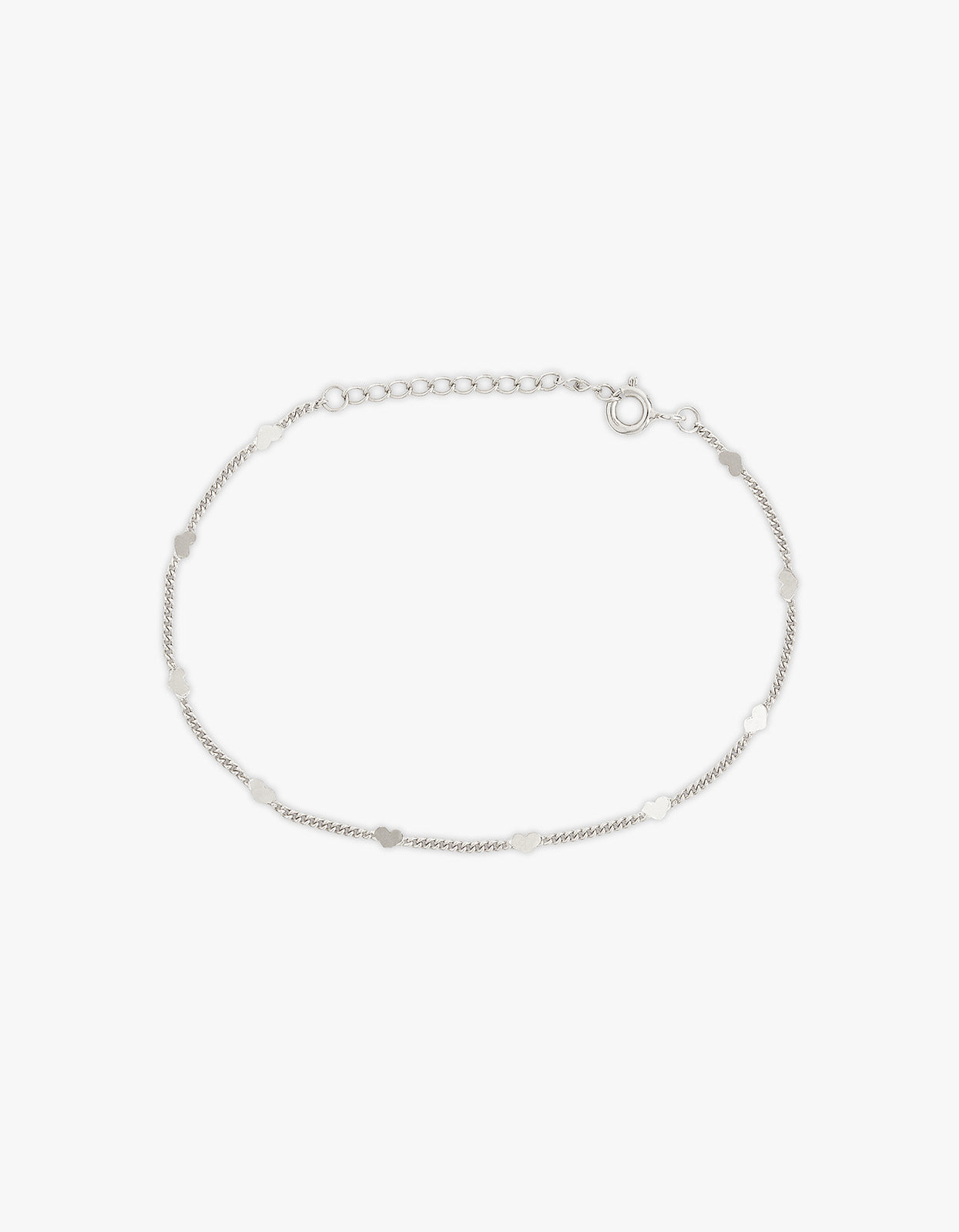 Fine Heart Chain Bracelet - Silver