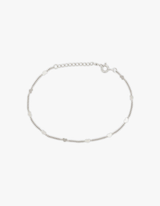 Fine Heart Chain Bracelet - Silver