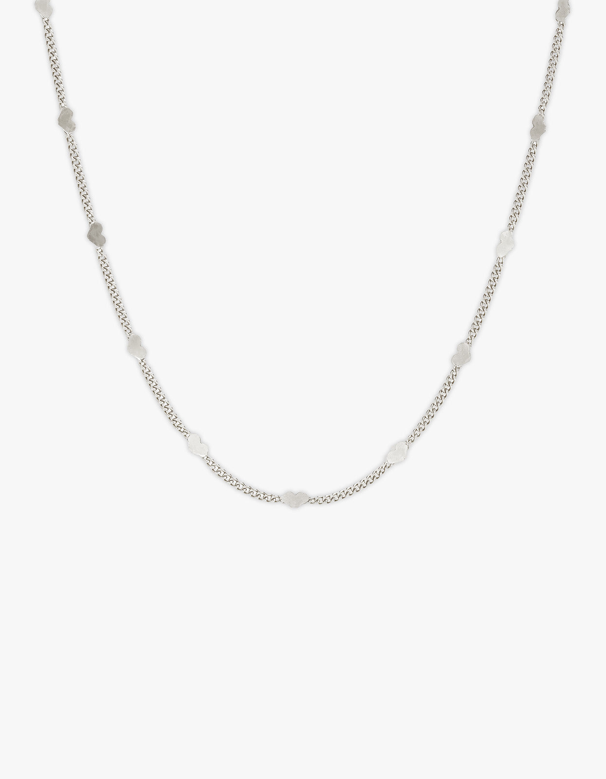 Fine Heart Chain Necklace - Silver