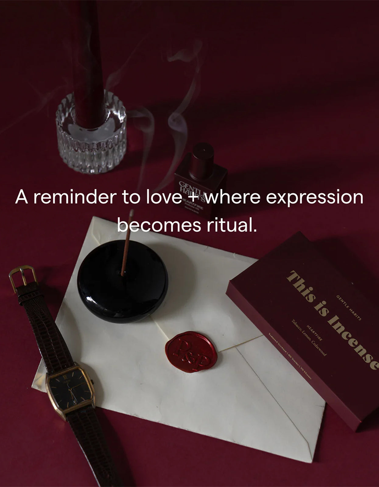 Heartfire: Subtle Citrus, Deep Leather & Smokey Wood - Burgundy
