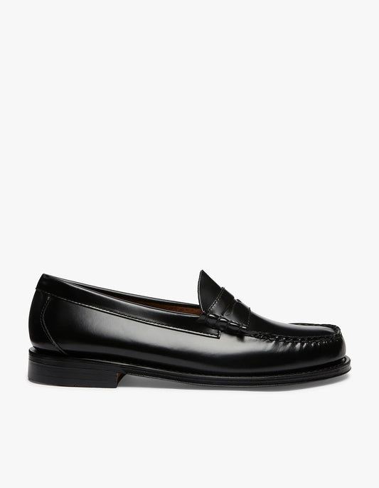 Mens Weejun Heritage Larson Moc Penny Loafers - Black Leather