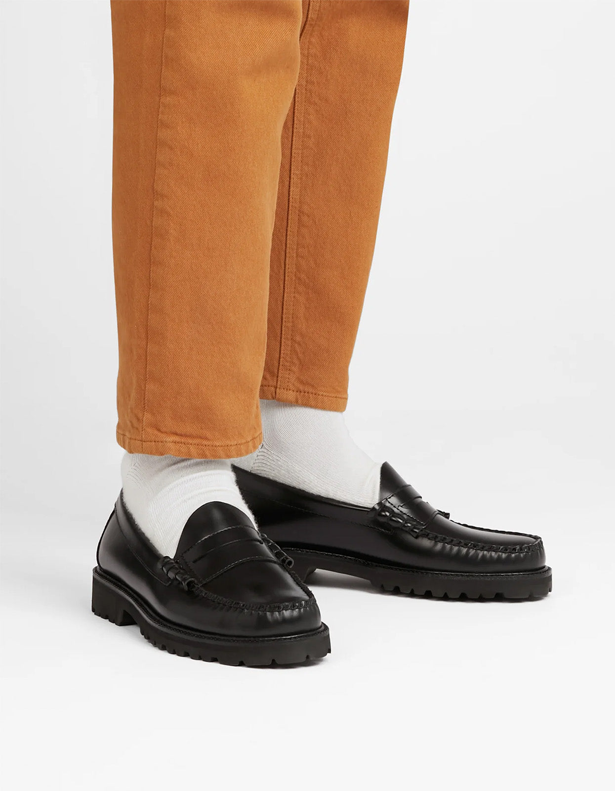 Mens Weejun 90s Larson Penny Loafers - Black Leather