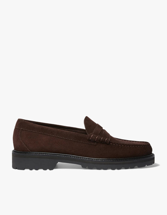 Mens Weejun 90s Larson Suede Loafers - Chocolate Suede