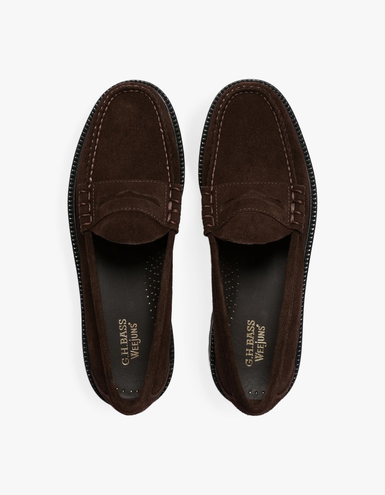 Mens Weejun 90s Larson Suede Loafers - Chocolate Suede
