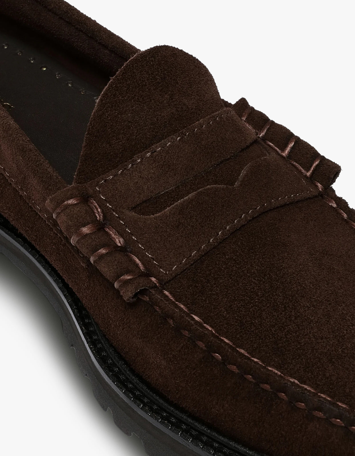 Mens Weejun 90s Larson Suede Loafers - Chocolate Suede