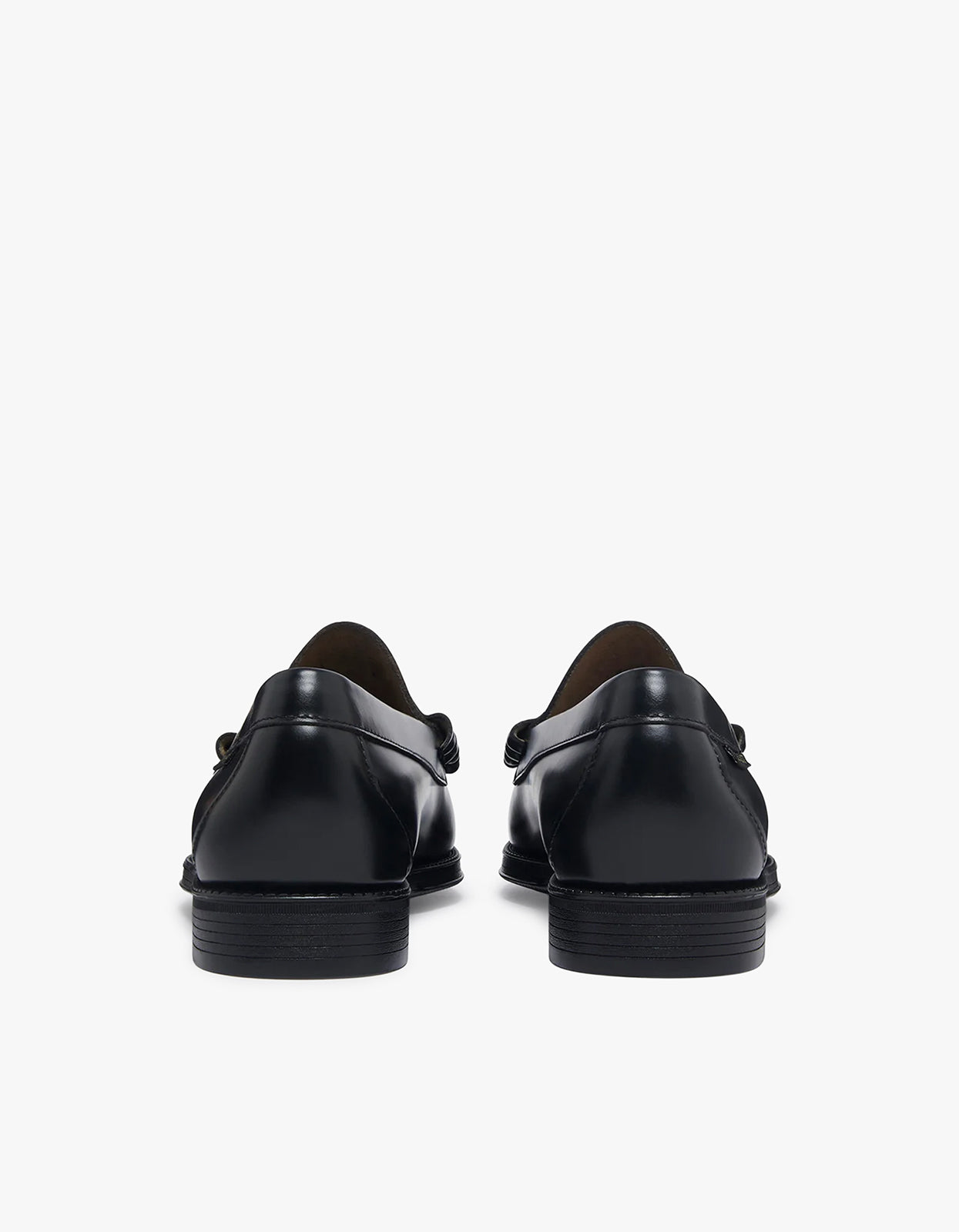 Mens Easy Weejuns Larson Flag Penny Loafers - Black Leather