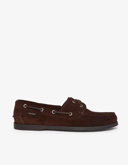 Mens Jetty II Boater 2 Eye Boat Shoes - Chocolate Suede