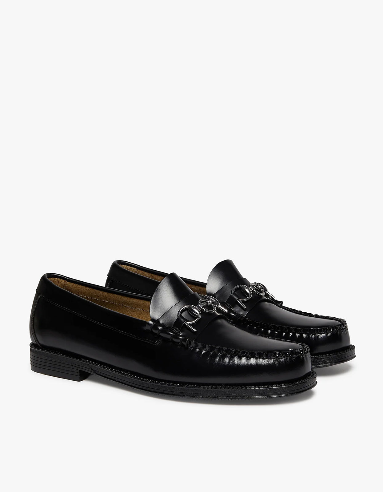 G.H.BASS X POP Trading Company Mens Easy Weejuns Lincoln Loafers - Black Leather