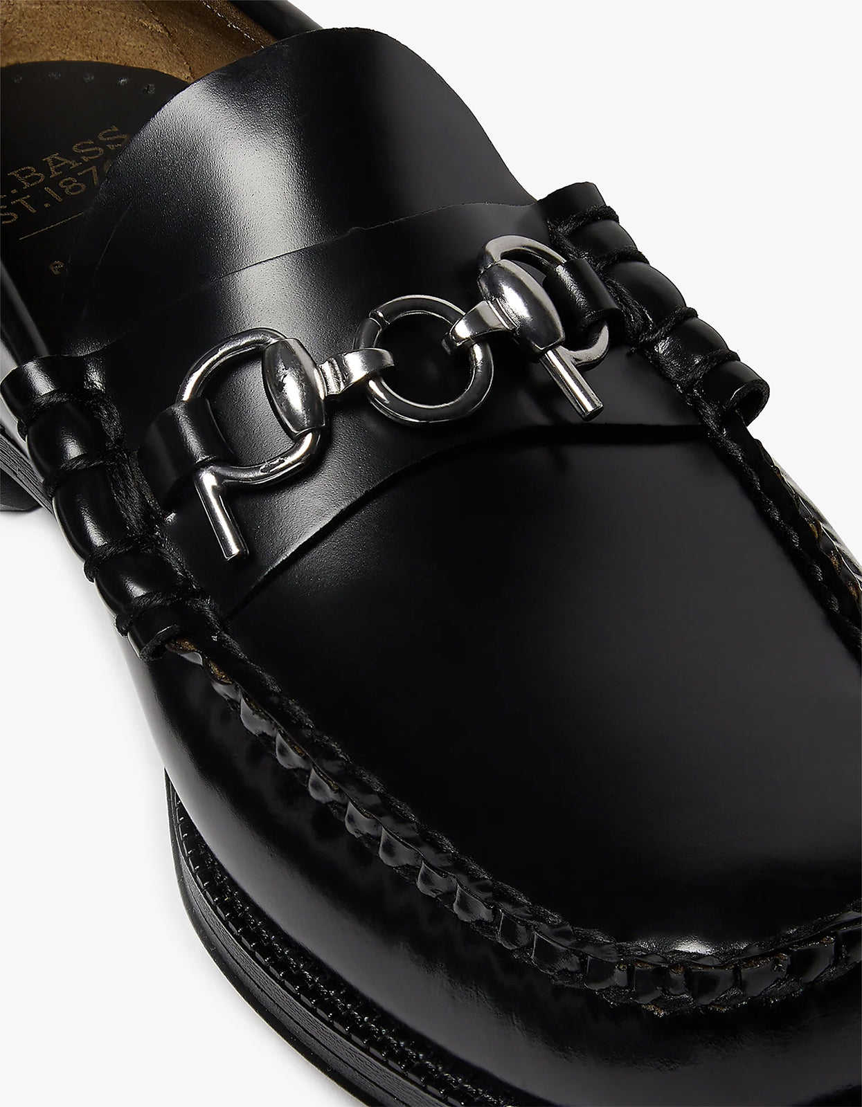 G.H.BASS X POP Trading Company Mens Easy Weejuns Lincoln Loafers - Black Leather