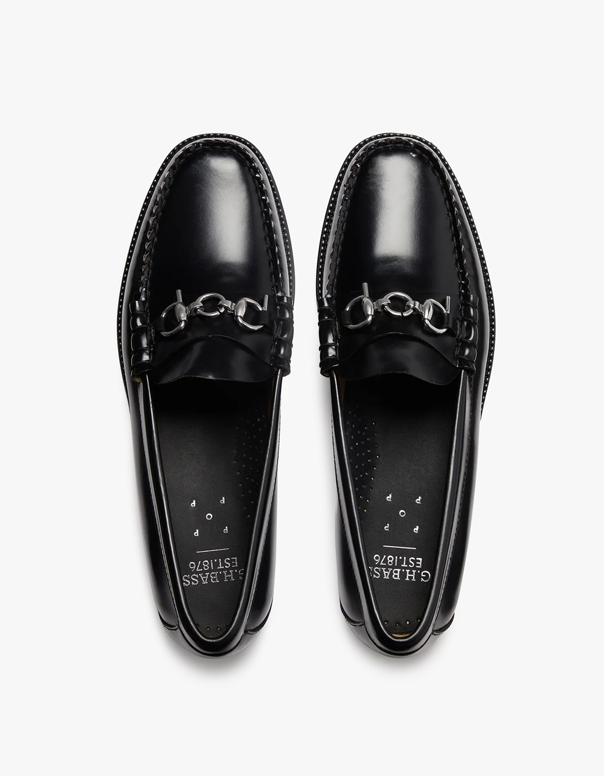 G.H.BASS X POP Trading Company Mens Easy Weejuns Lincoln Loafers - Black Leather