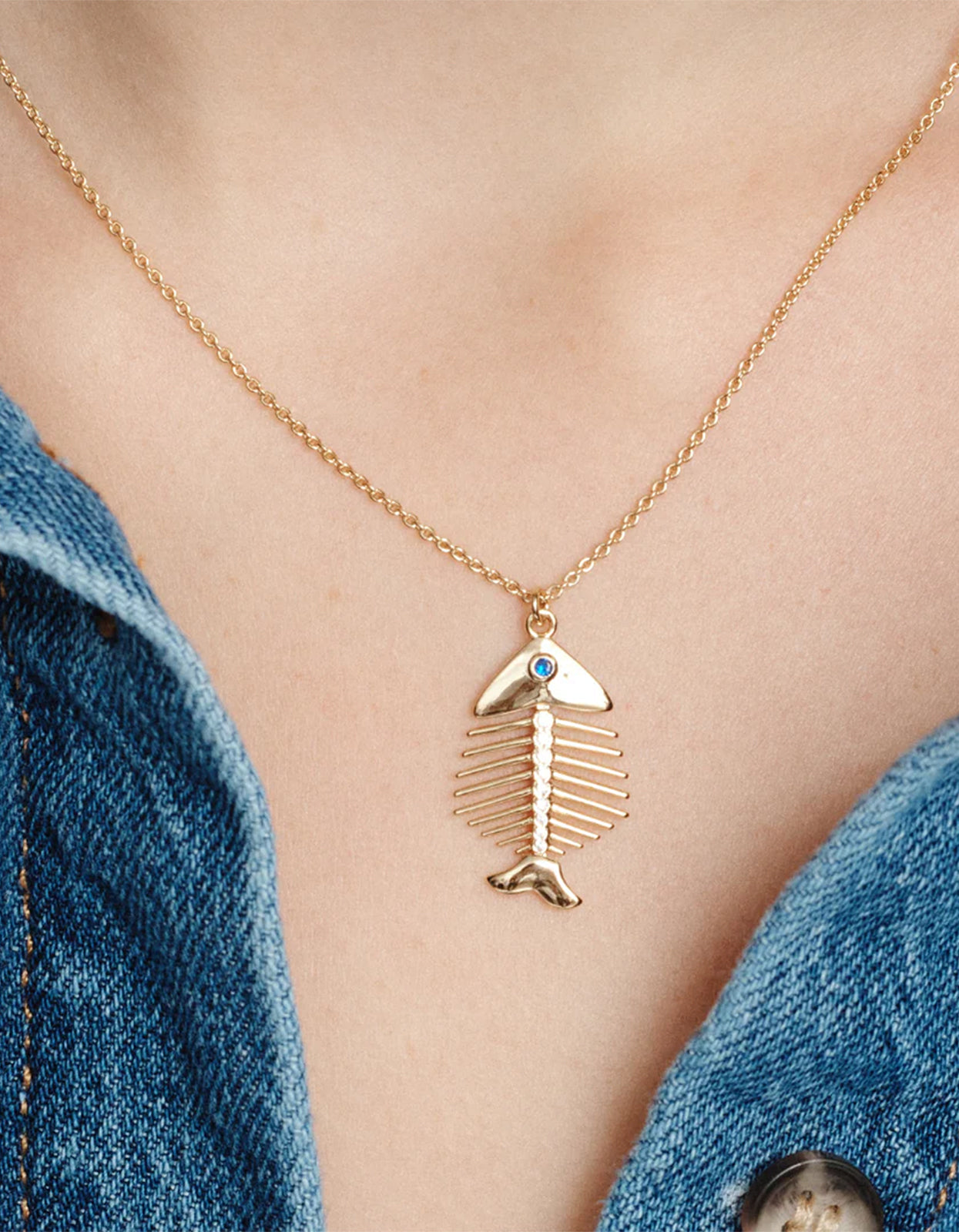 Pesce Fish Necklace - Gold