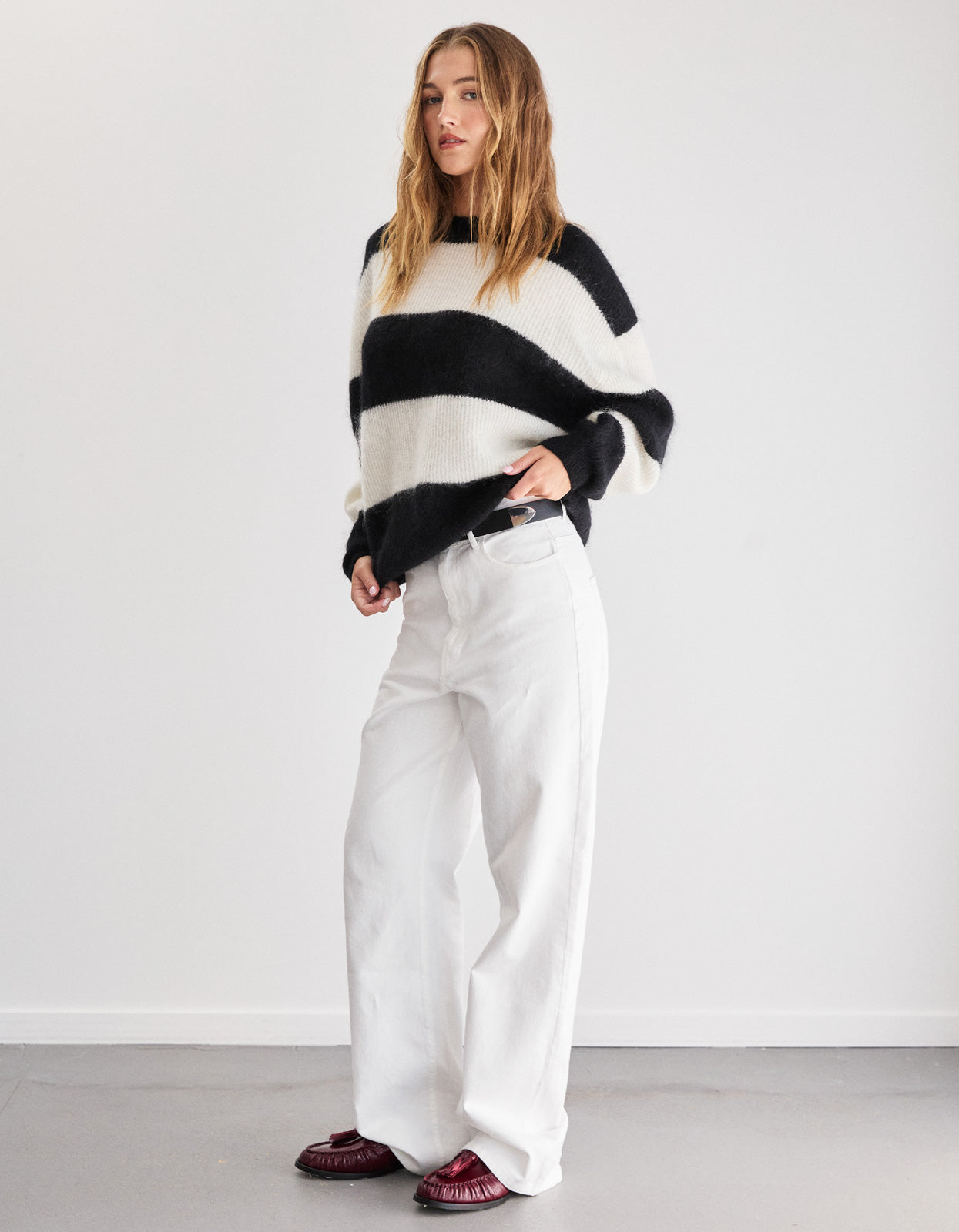 George Knit - Black/White Stripe