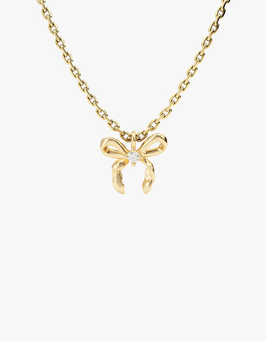 Forever More Bow Necklace - 18K Gold Vermeil