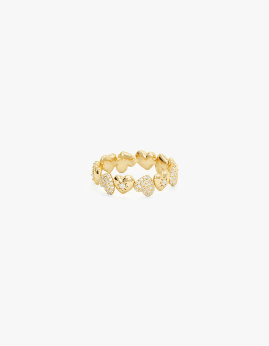 You Have My Heart Band Ring - 18K Gold Vermeil