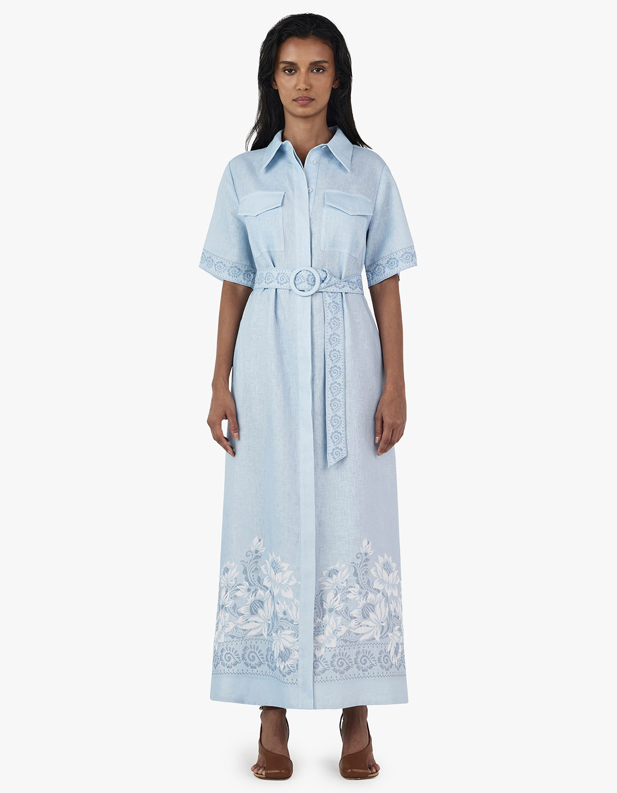 Joe Linen Midi Dress - Bells Beach
