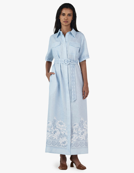Joe Linen Midi Dress - Bells Beach