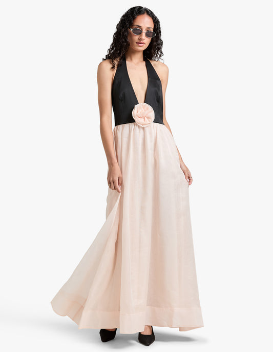 Calla Maxi Dress - Black/Pink
