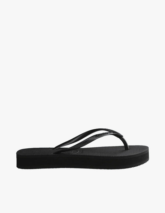 Slim Flatform Jandals - Black