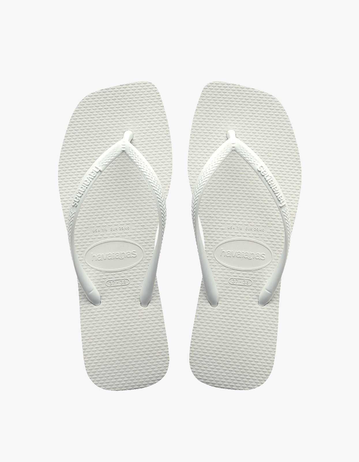 Slim Square Solid Jandals - White