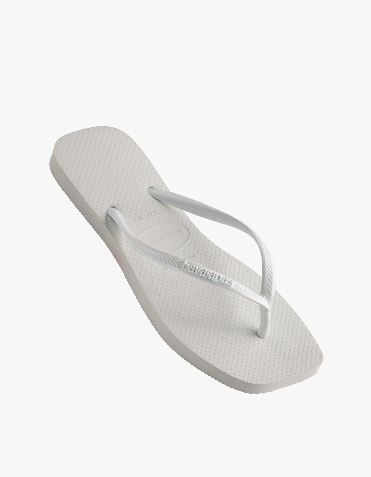 Slim Square Solid Jandals White – Superette - Main Image
