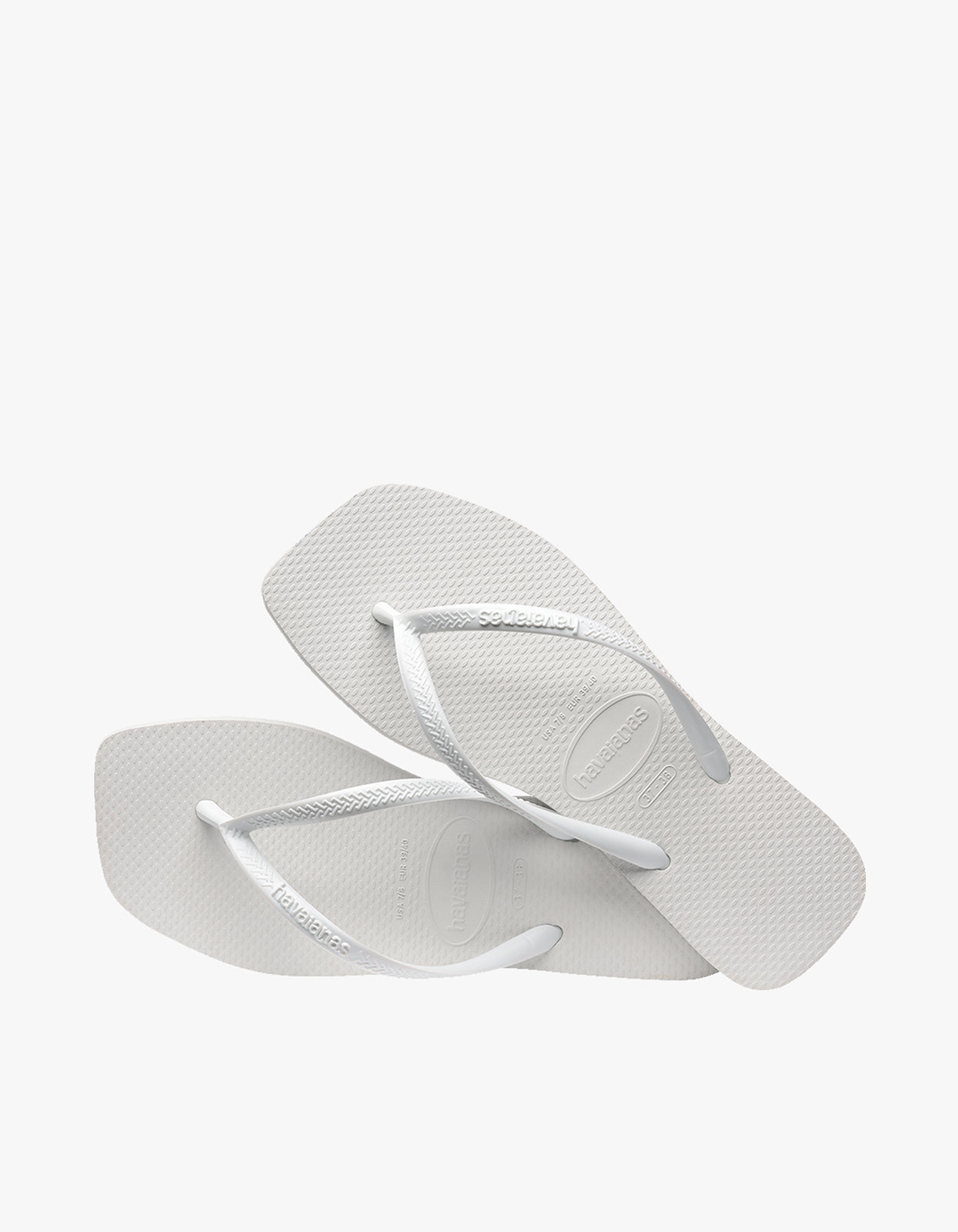 Slim Square Solid Jandals - White