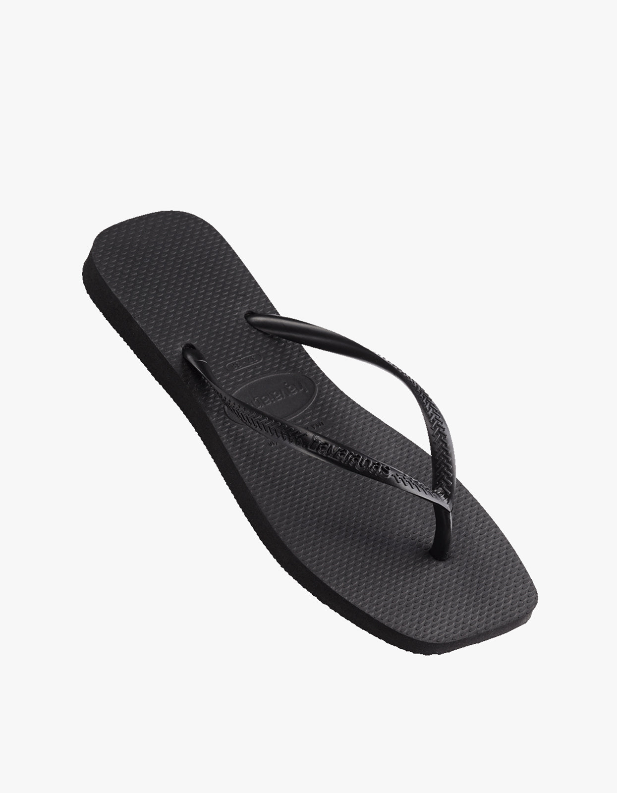 Slim Square Solid Jandals - Black