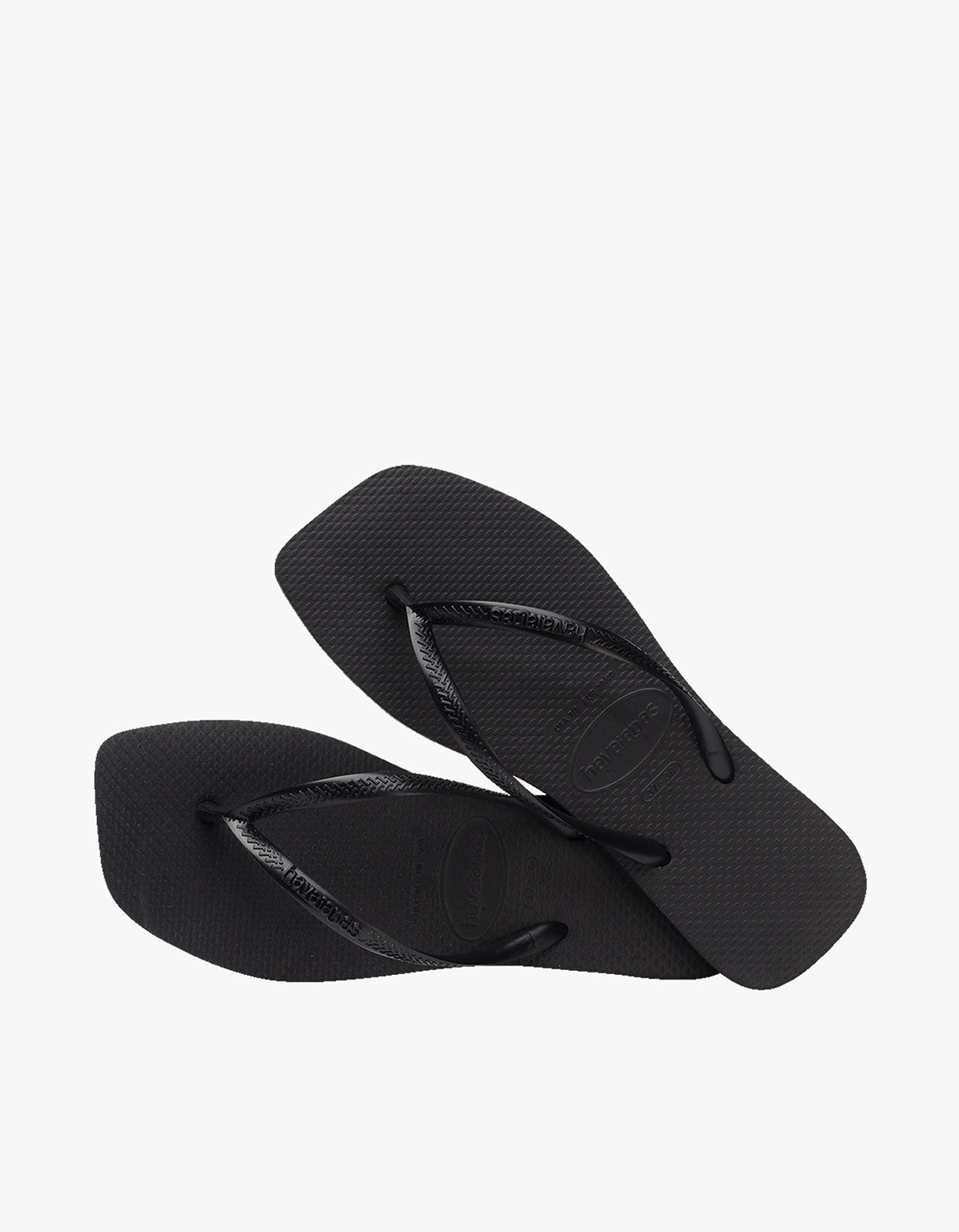 Slim Square Solid Jandals - Black