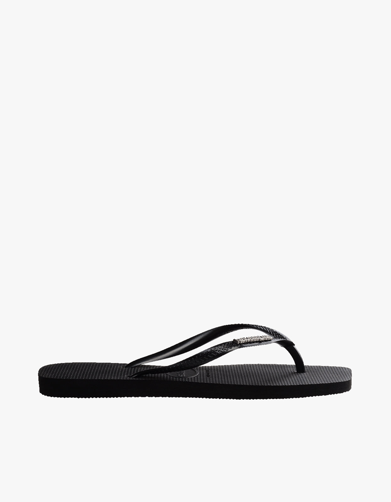 Slim Square Logo Metallic Jandals - Black/Silver