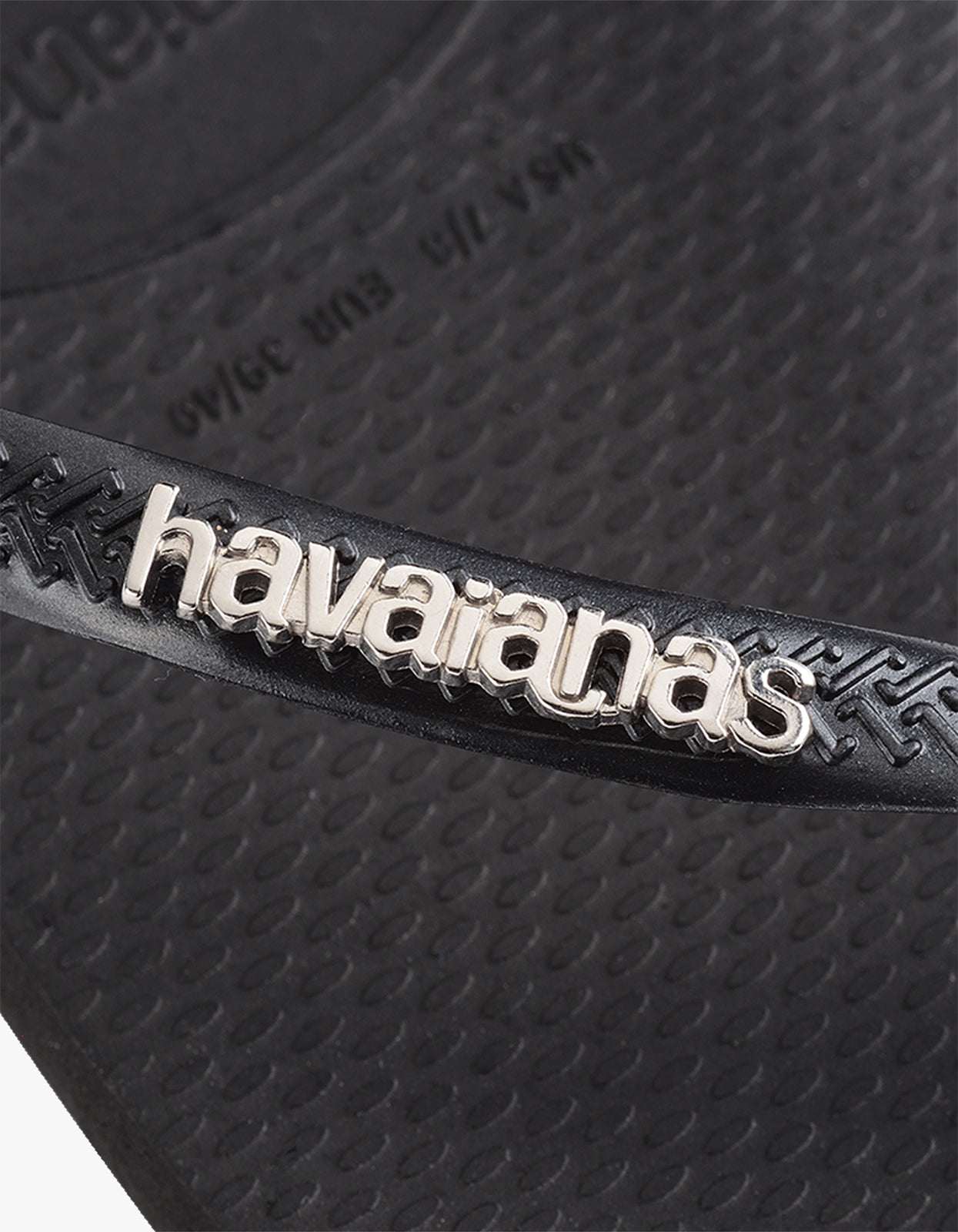 Slim Square Logo Metallic Jandals - Black/Silver