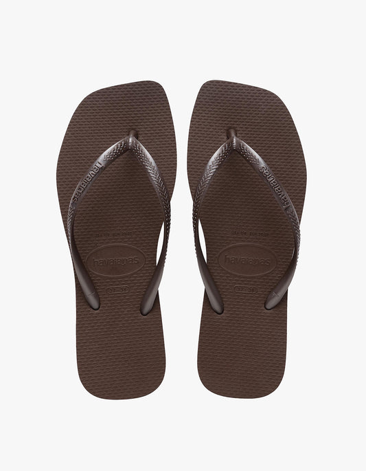 Slim Square Jandals - Dark Brown