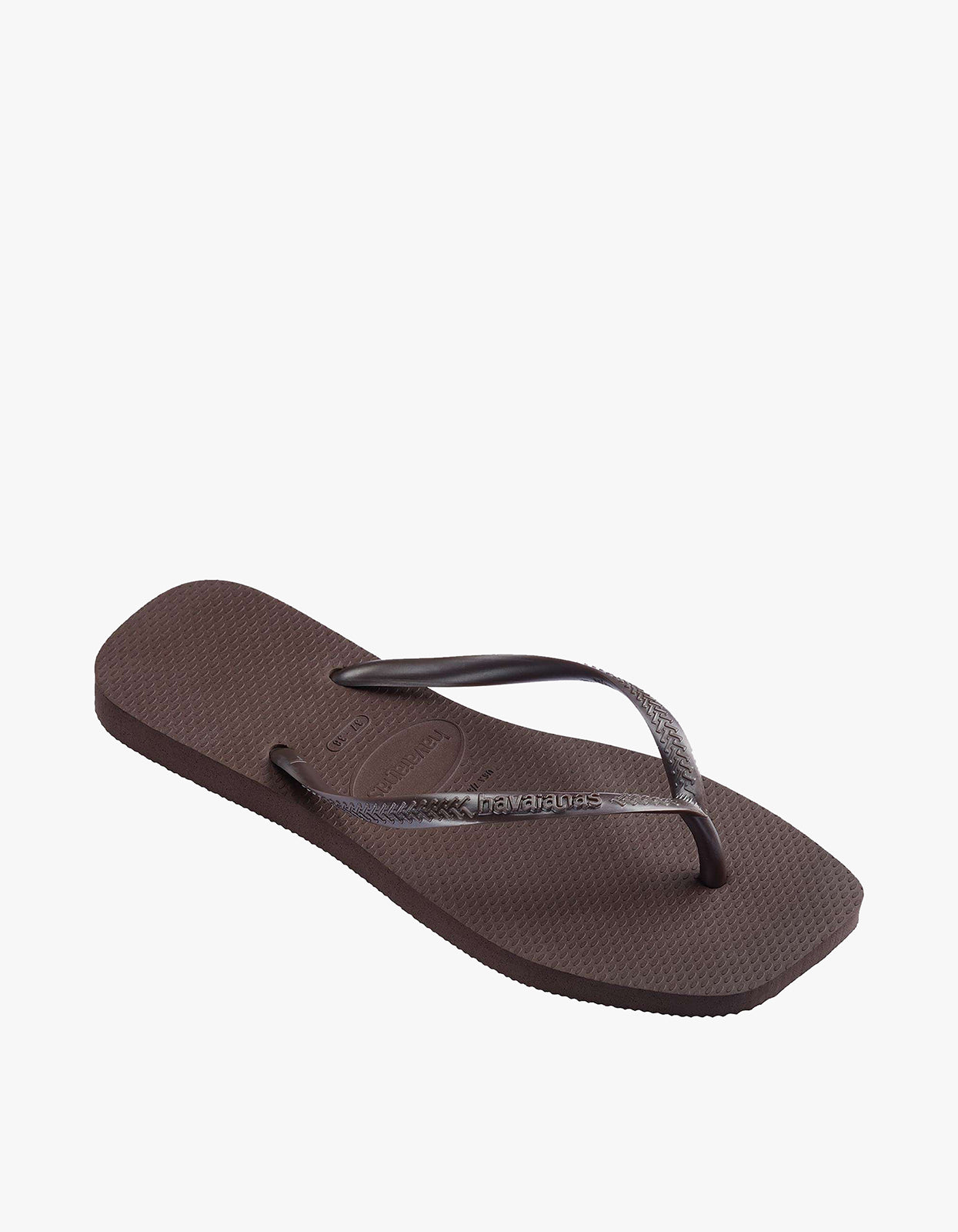 Slim Square Jandals - Dark Brown