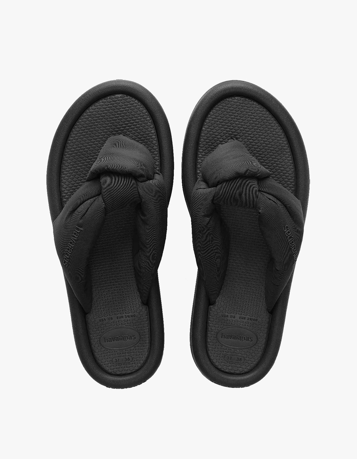 Over Puffed Jandals - Black
