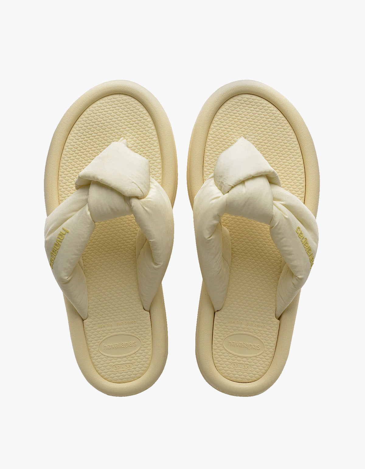 Over Puffed Jandals - Buttercream