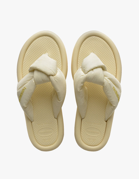 Over Puffed Jandals - Buttercream