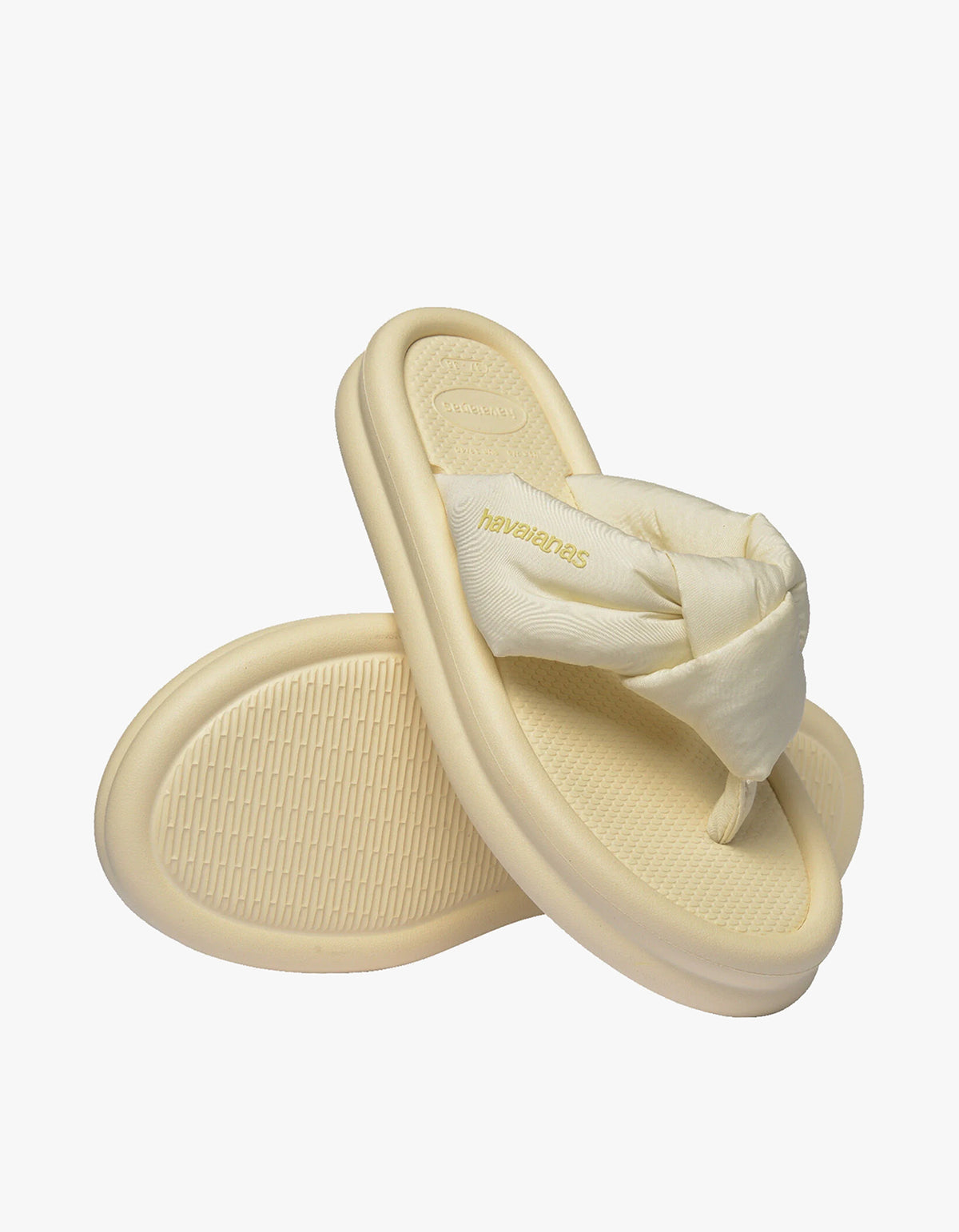 Over Puffed Jandals - Buttercream