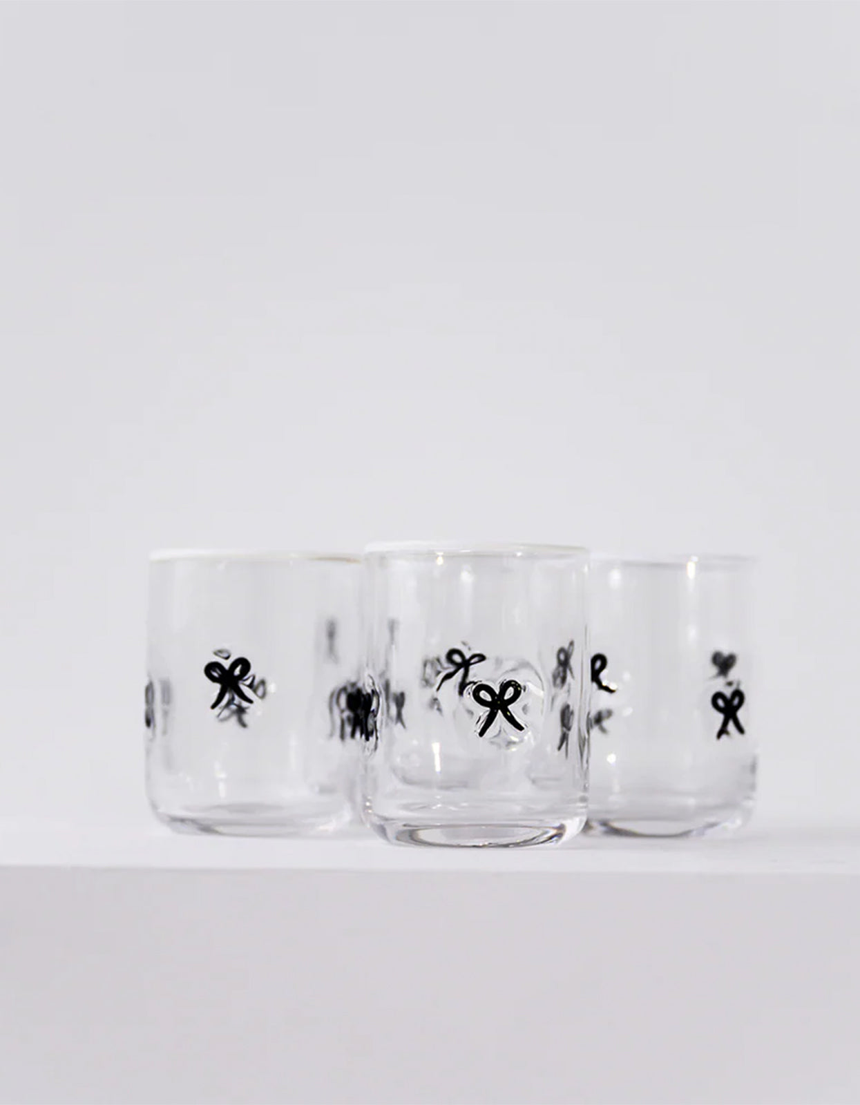 Black Bows Icon Glass Set Of 4 - Black Bows