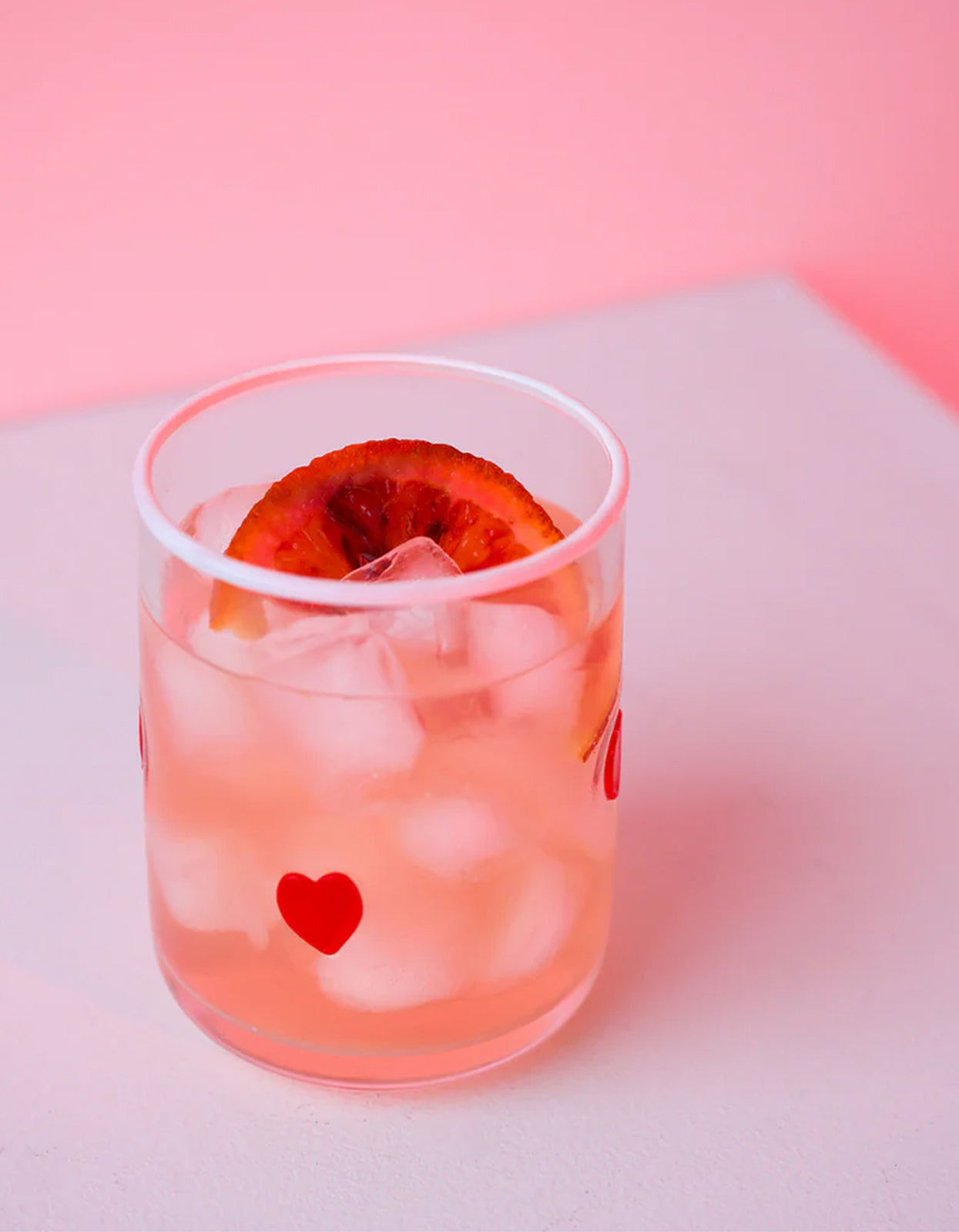 Heart Icon Glass Set Of 4 - Red Heart