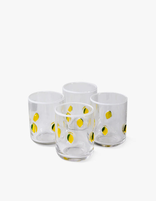 Lemon Icon Glass Set Of 4 - Lemon