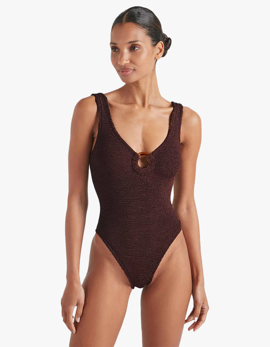 Celine Swimsuit - Metallic Chocolate